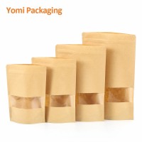 customized stand up kraft paper zipper bag for nuts , flowers , seed , dehydrated fruit , Dried beef