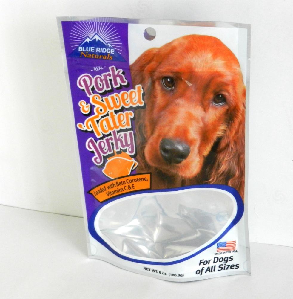 stand up ziplock pouch  for dog food with clear window